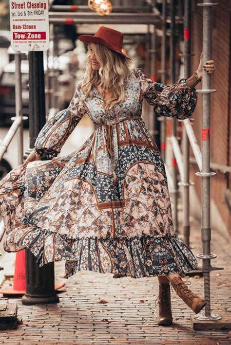 the ultimate boho chic autumn style with this fab maxi dress by outdazl