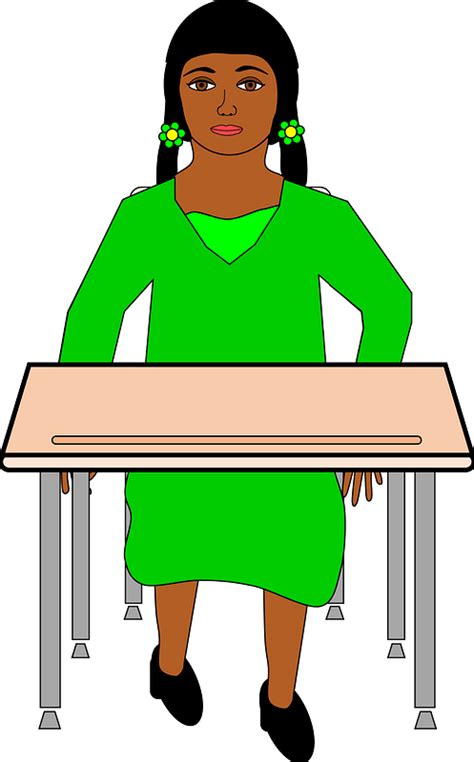 Girl Sitting At The Desk Clipart Free Download Transparent Png