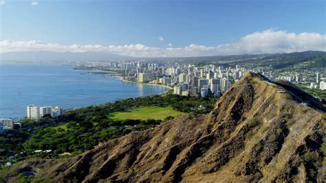 Aerial View Of Diamond Head Volcano Waikiki Resort And Honolulu Oahu