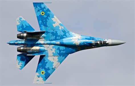 Photo Wallpaper Fighter Ukraine Su 27 Ukrainian Su 27 Top View