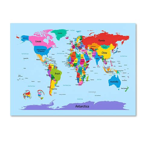 Large Printable World Map Labeled Made By Creative Label