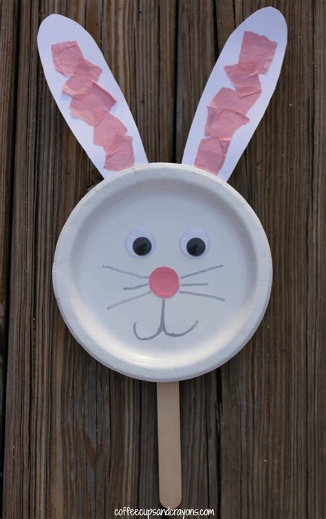 Bunny Paper Plate Puppet Craft Coffee Cups And Crayons