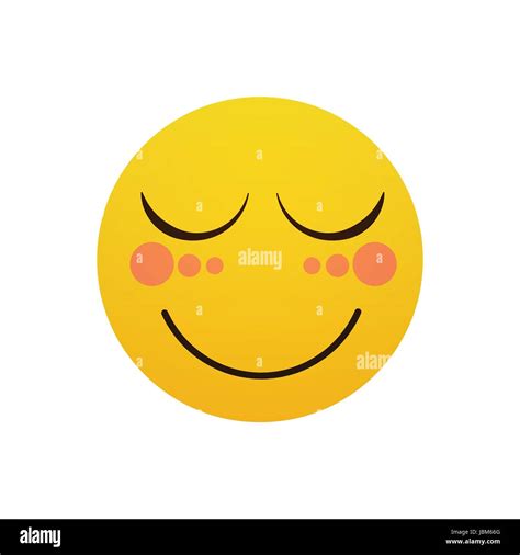 Yellow Smiling Cartoon Face Shy Positive People Emotion Icon Stock