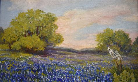 Unsigned Bluebonnet 1673 Texas Art Vintage Texas Paintings