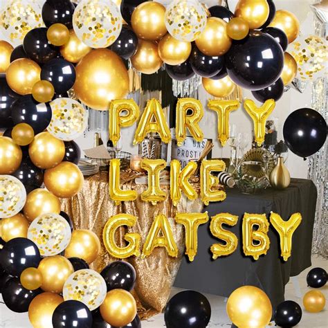 Great Gatsby Party Decorations Party Like Gatsby Balloons Black Gold