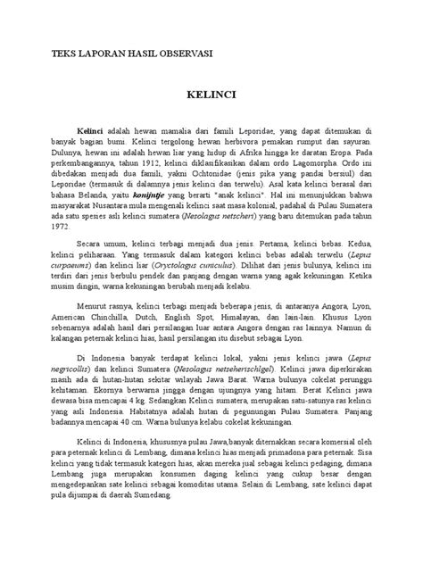 Contoh Teks Laporan Ringkas Jawi