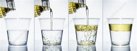 Pouring Oil Into Water Stock Image C Science Photo Library
