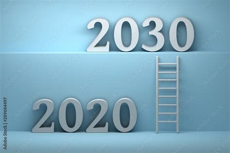 Concept Way From 2020 To 2030 Future Development Business Concept