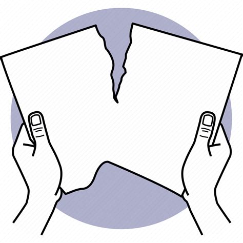 Paper Tear Tearing Hand Destroy Half Split Icon Download On