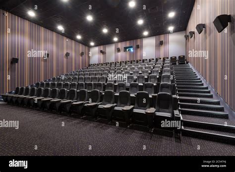 Moscow July 24 2014 Panoramic View Of An Empty Cinema Hall Inside