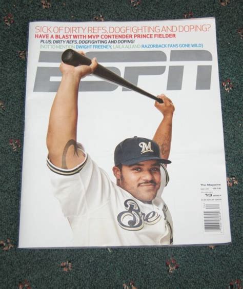 Aug 13 2007 Issue Of Espn Magzine Brewers Prince Fielder Cover Ebay
