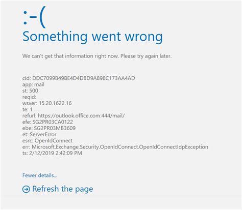 Outlook Login Problem Something Went Wrong Microsoft Community