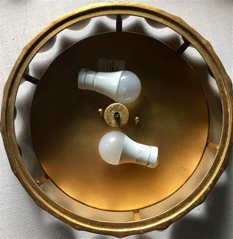 If your new light fixture doesn't match your old mount type, you'll have to remove the bracket from the junction box and change the screws. Contemporary Scalloped Gold Leaf Flush Mount Light Fixture ...
