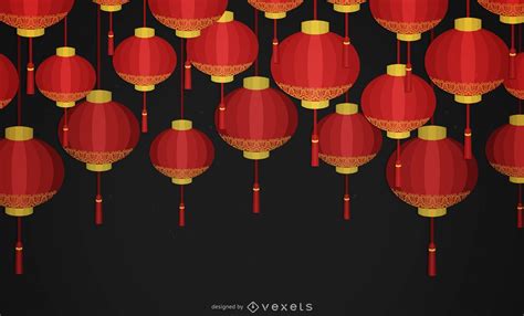 Chinese New Year Lanterns Background Vector Download