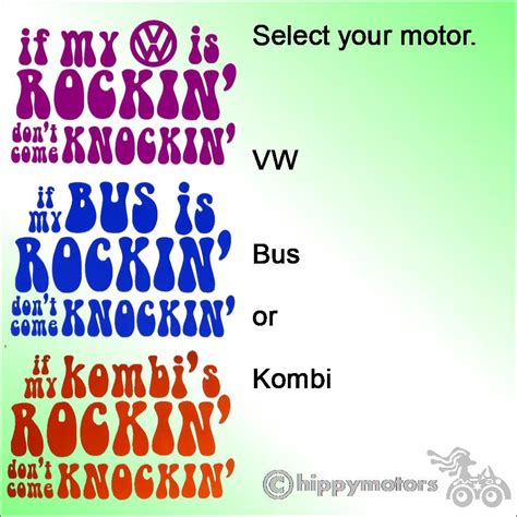 If My Vw Bus Or Kombi Is Rockin Decal Made Using Durable Colourfast Vinyl