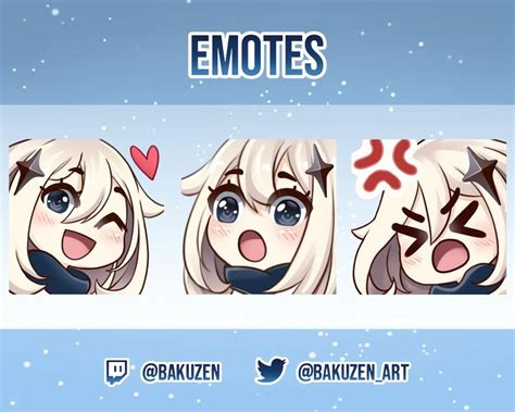 Paimon Genshin Impact Emote Pack For Twitch Discord Etsy Anime