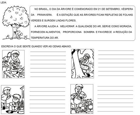 Atividade Sobre O Dia Da Arvore 5 Ano