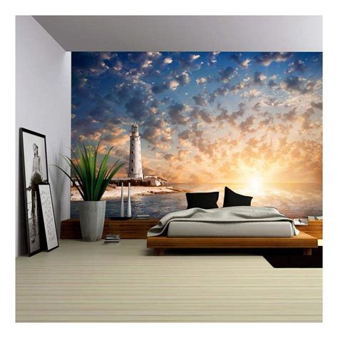 Wall26 Lighthouse And Beautiful Sunset Removable Wall