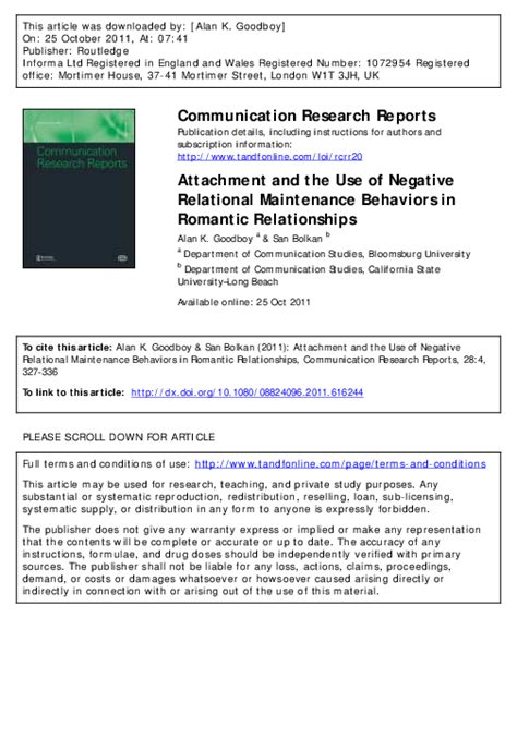 (PDF) Attachment and the use of negative relational ...