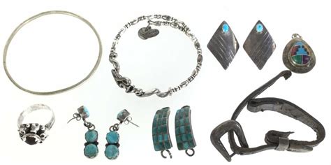 Lot Pc Sterling Silver Turquoise Jewelry