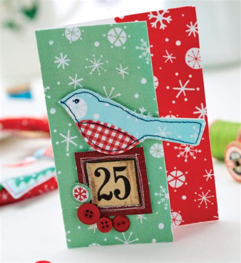 Scandi Fabric Christmas Card Free Craft Project Card Making