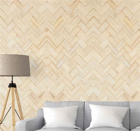 Wood Style White Herringbone Parquet Wood Wallpaper Tenstickers