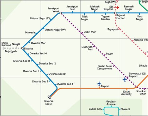 Blue Line Metro Map New Delhi Map Of World
