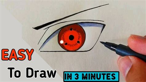 How To Draw Sharingan Eye In 3 Minutes Sharingan Tutorial Naruto
