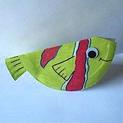 Paper roll fish recycling craft | the craft train. Folded Paper Plate Fish