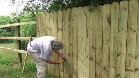 Wood Privacy Fence Picket Installation Youtube