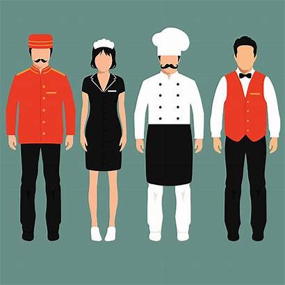 Hotel Cartoon Icon Service Uniform Hospitality Vector