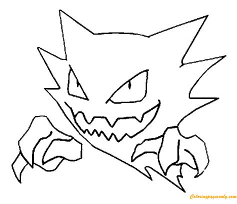 Haunter Pokemon Coloring Page Free Printable Coloring Pages