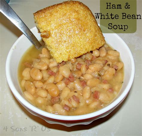 One of my favorite parts about this whole recipe is how easy it is to prepare! Sous Chef Sunday: Crockpot Ham & White Bean Soup - 4 Sons 'R' Us