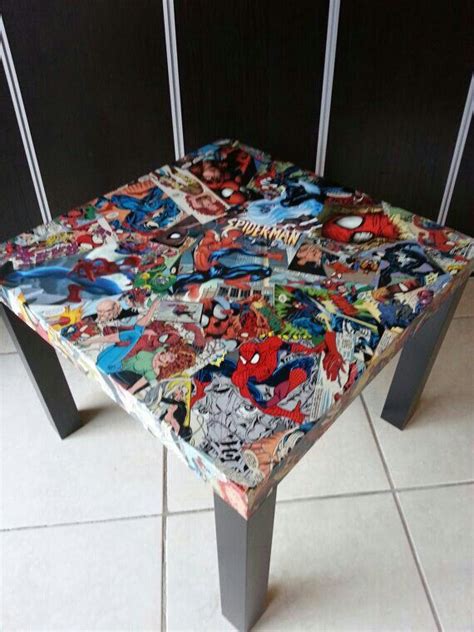 Spiderman Table Mod Podge Project Diy Outdoor Furniture Furniture