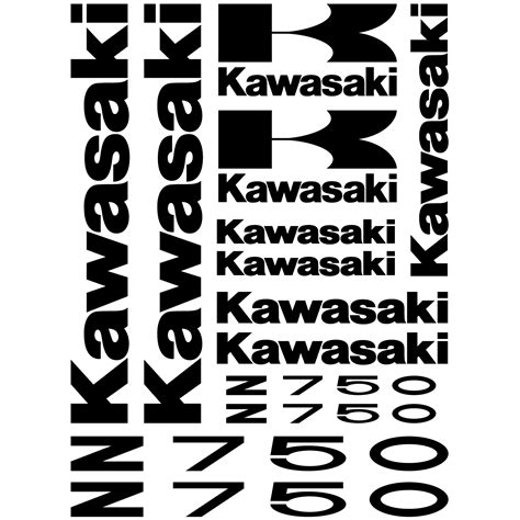 Wallstickers Folies Kawasaki Z 750 Decal Stickers Kit