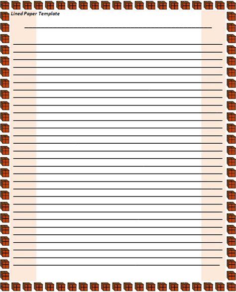 Free Printable Blank Lined Paper Template In Pdf Word How Lined Paper