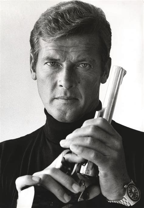 Roger Moore As James Bond Holding A Pistol An Archival Print Art