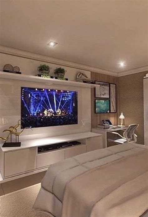 Spanish Style Master Bedroom Tv Cabinet 30 Stylish Bedroom Design Ideas With Tv Wall To Try