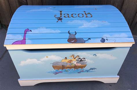 Noahs Ark Toy Box Hand Painted Toy Chest Kids Toy Box Etsy