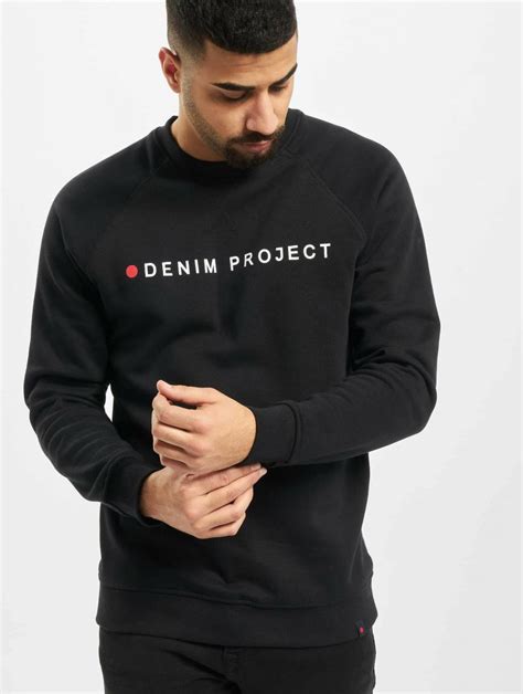 Mens Jumpers Denim Project Jumper Logo Crew Black Walter Raudales