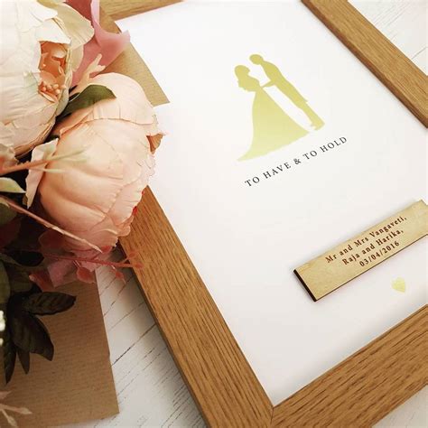 David's bridal offers unique & affordable groom gifts perfect for a bride or guest of the wedding to give to a groom! Gold Foil Personalised Bride And Groom Wedding Day Gift By ...