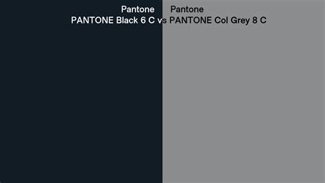 Pantone Black 6 C Vs Pantone Col Grey 8 C Side By Side Comparison