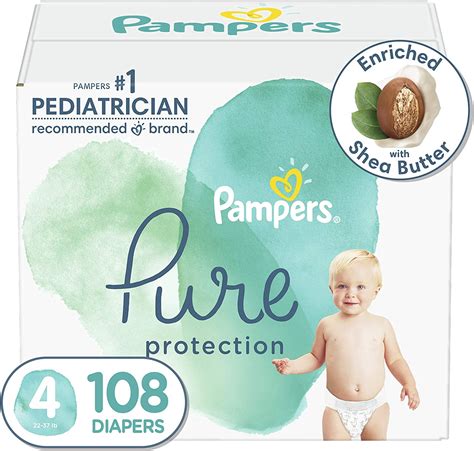 Diapers Size 4 108 Count Pampers Pure Protection Disposable Baby
