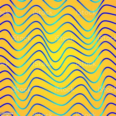 Blue Wavy Lines Form An Op Art Pattern Stock Illustration Download