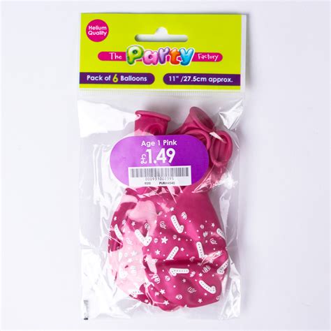 Buy Metallic Pink 1st Birthday Helium Latex Balloons Pack Of 6 For
