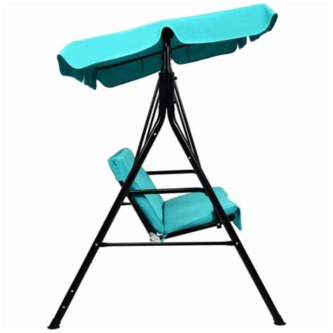 Gymax Blue Outdoor Swing Canopy Patio Swing Chair 2 Person Canopy Hammock 1 Unit Metro Market