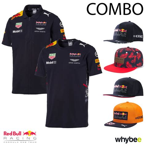 2017 Red Bull Racing F1 T Shirt And Cap Combo Max Verstappen And Daniel