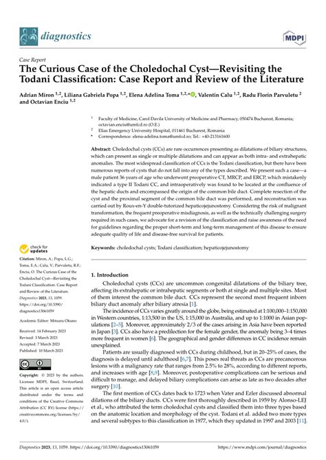 PDF The Curious Case Of The Choledochal CystRevisiting The Todani