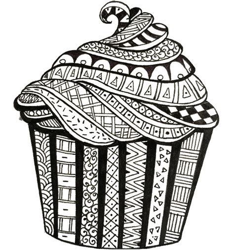 Vector adult coloring book textures. Art Therapy coloring page Happy Birthday : Birthday cake 3