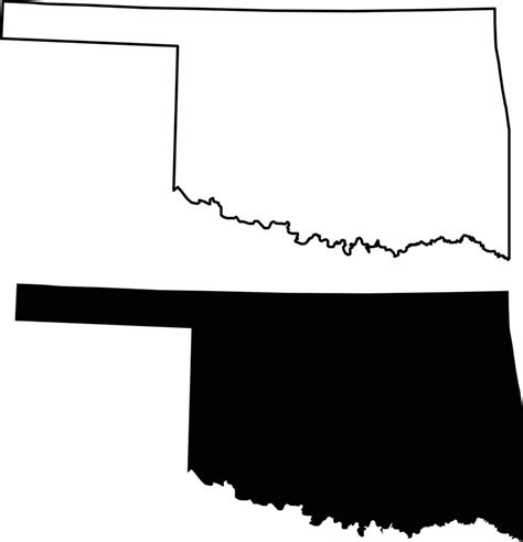 Oklahoma Map On White Backgroud Oklahoma State Symbol Outline
